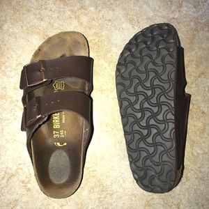 Brown Leather Birkenstock Sandals